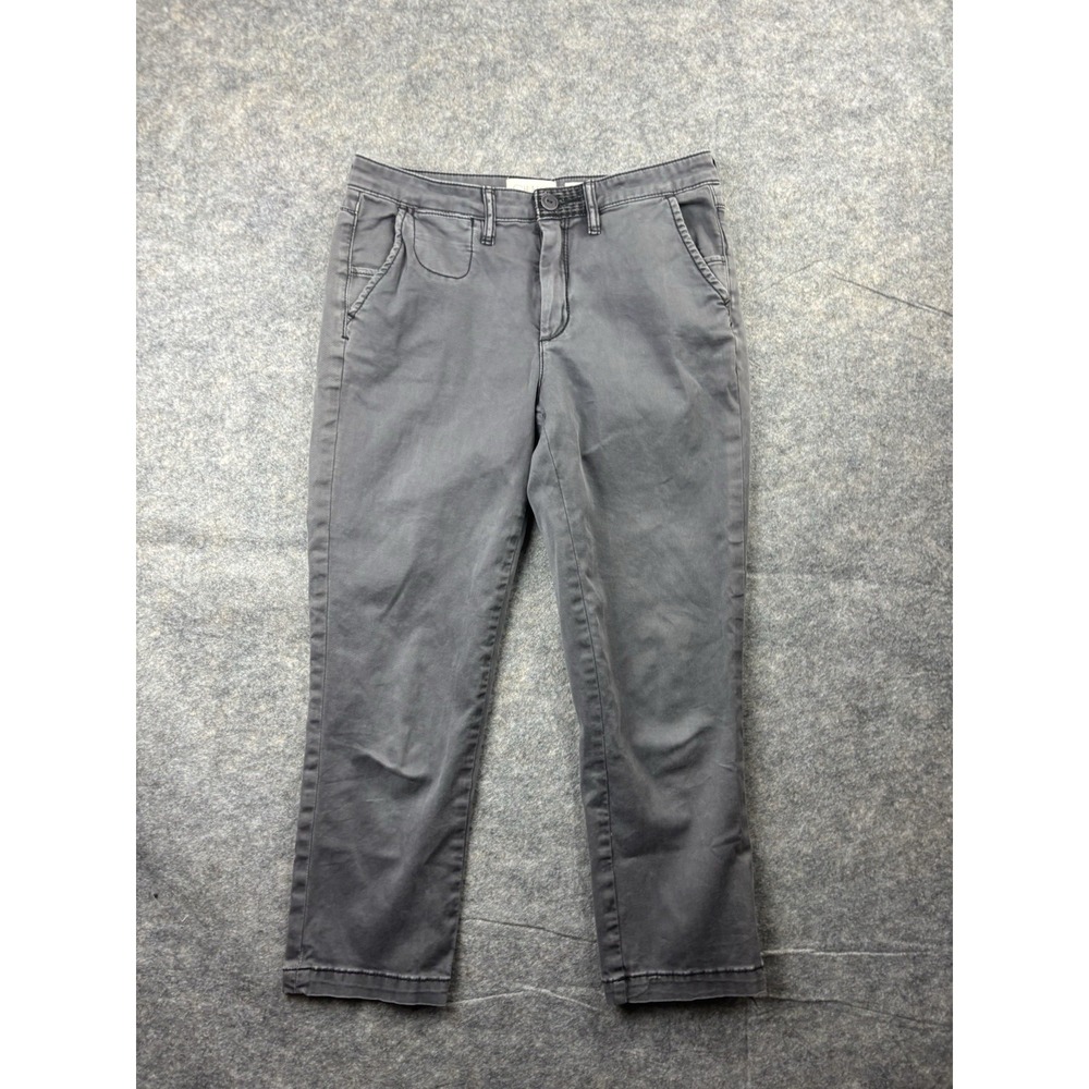 Chino By Anthropologie Gray Cropped Pants Boho Beach Minimalist Size 27‎ Slim